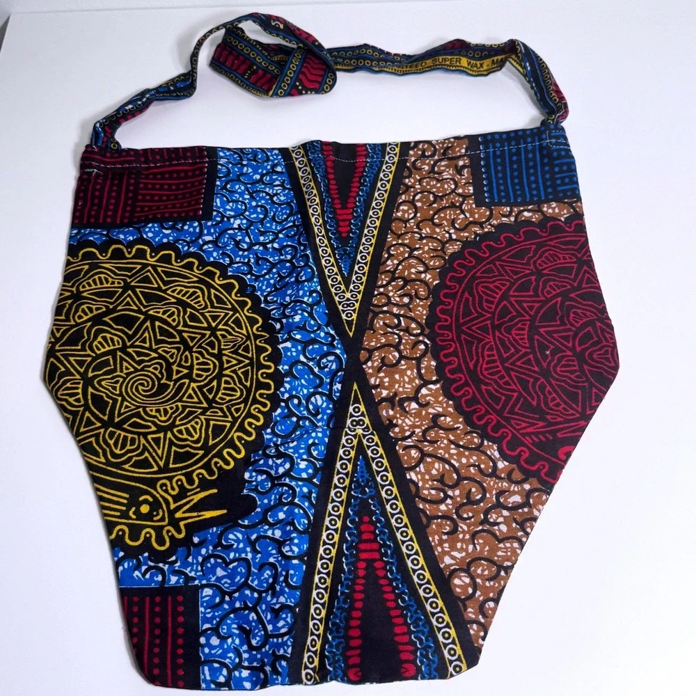 African Market Cotton Art‎ Wax Print Tote Shoulder Bag Ethnic Boho Global Tribal
